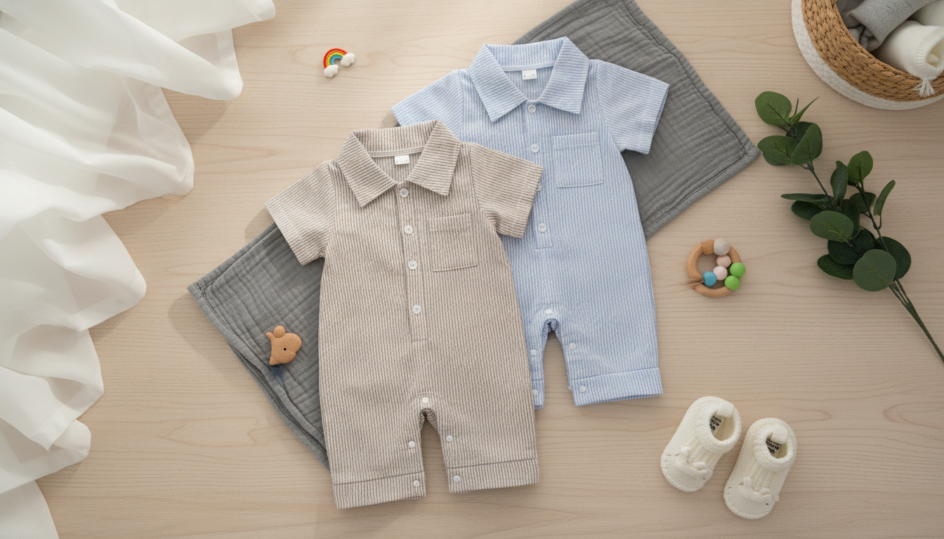 Baby Boy Striped Summer Romper: Cool, Comfy & Easy