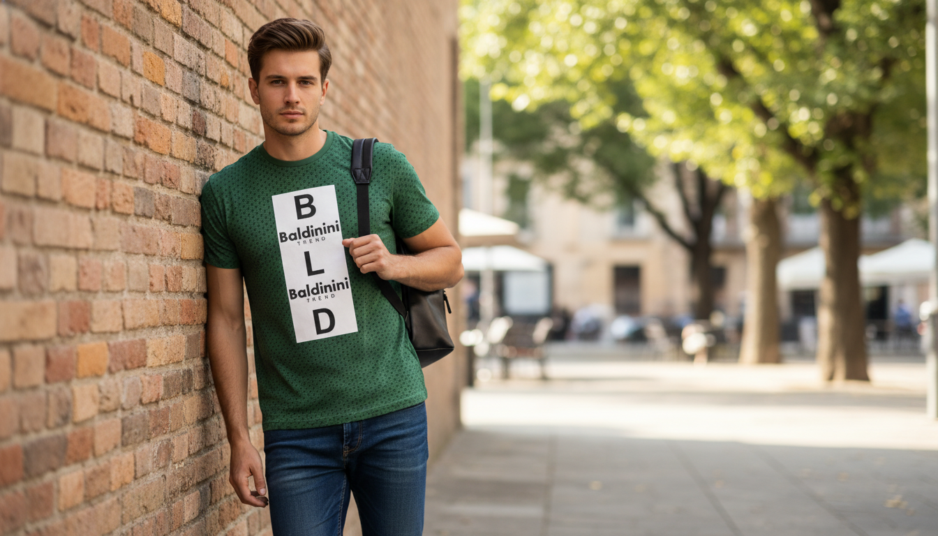 Baldinini Trend Green Cotton Tee: Clean, Easy Style