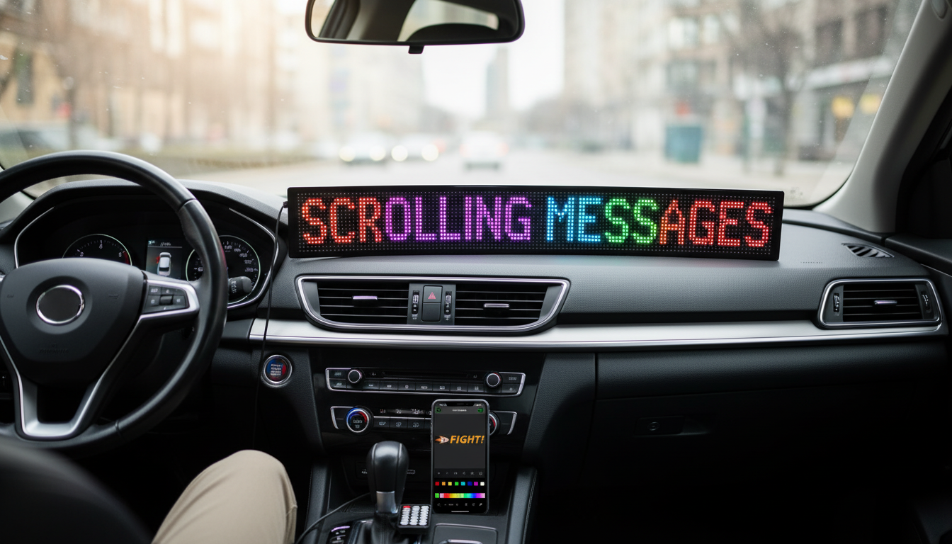 Bluetooth Car RGB LED Matrix Sign: Scrolling Messages