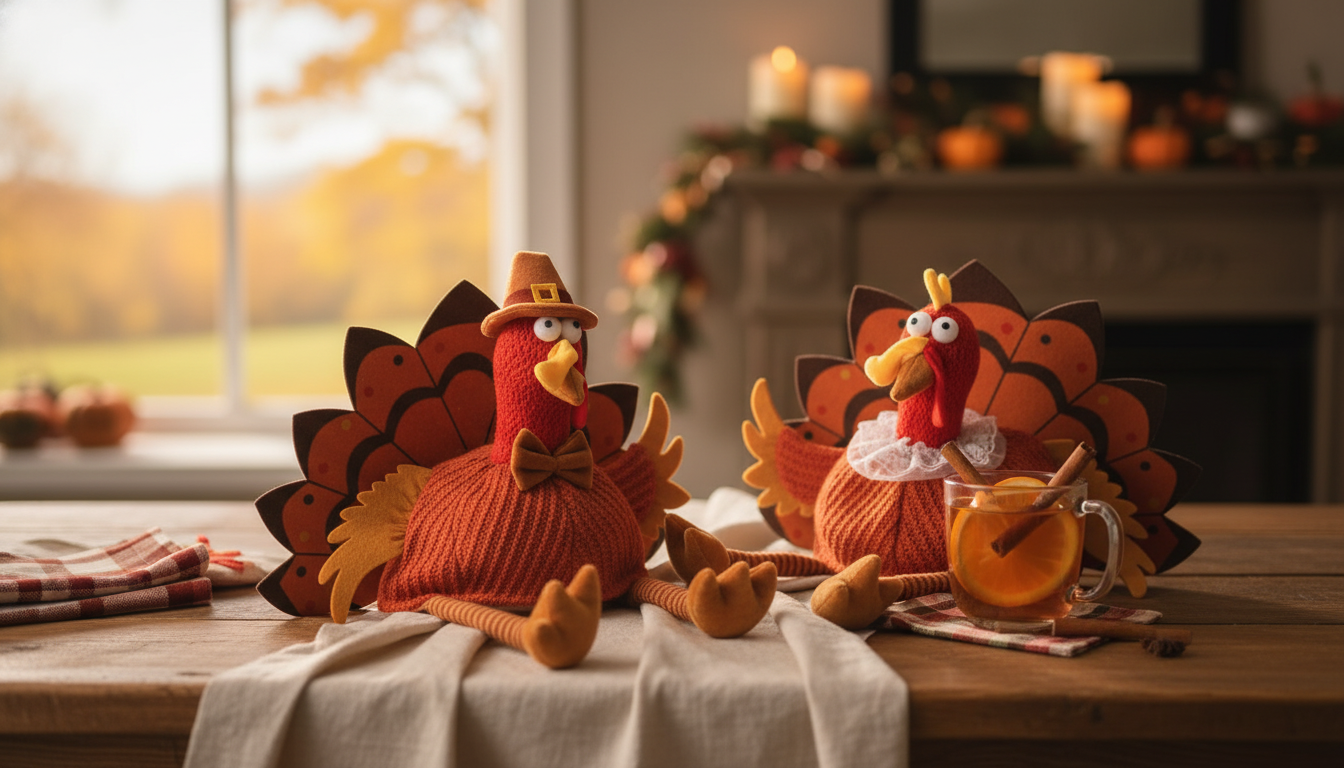 Turkey Party Hats: Bright Tail Thanksgiving 2-Pack Fun