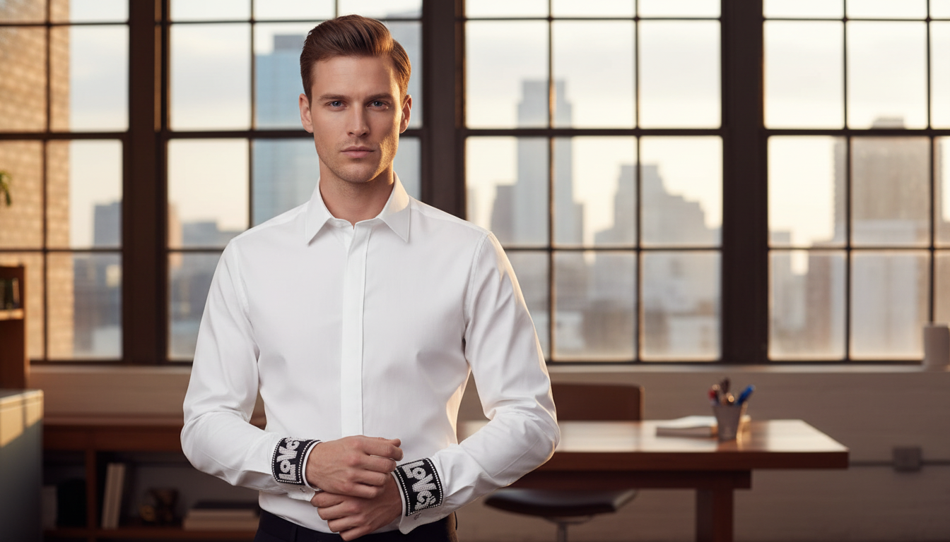 D&G GOLD Slim White Cotton Shirt: Modern Tailored Fit