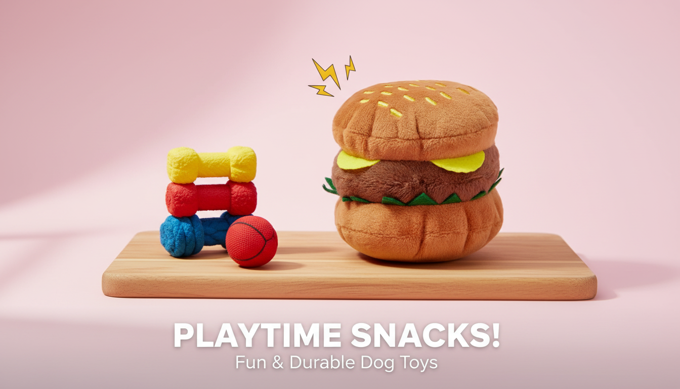 Hamburger Squeaky Plush Dog Toy: Bite-Resistant Fun