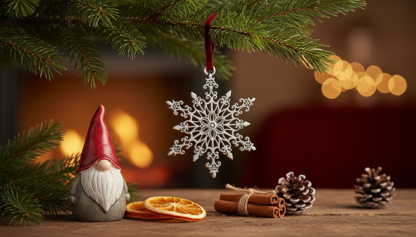 Iron Gnome Snowflake Ornament: Cozy Metal Tree Charm