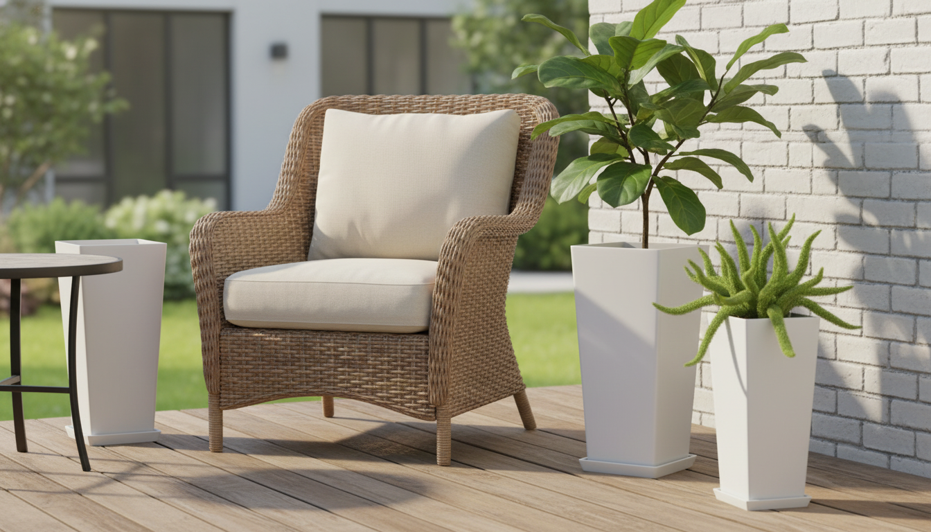 Set of 2 Tall 24-Inch Planters: Indoor & Outdoor Style