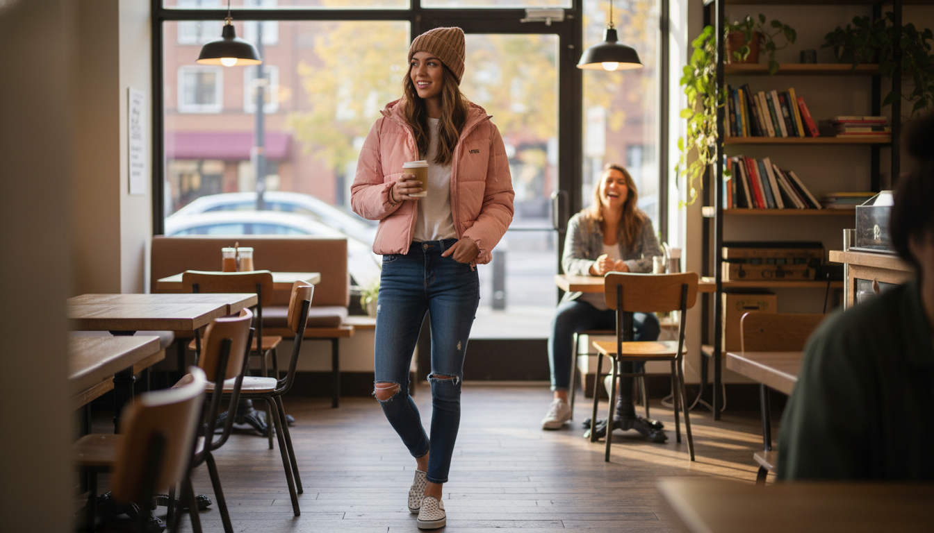 Vans Women’s Pink Hooded Jacket: Layering Made Easy