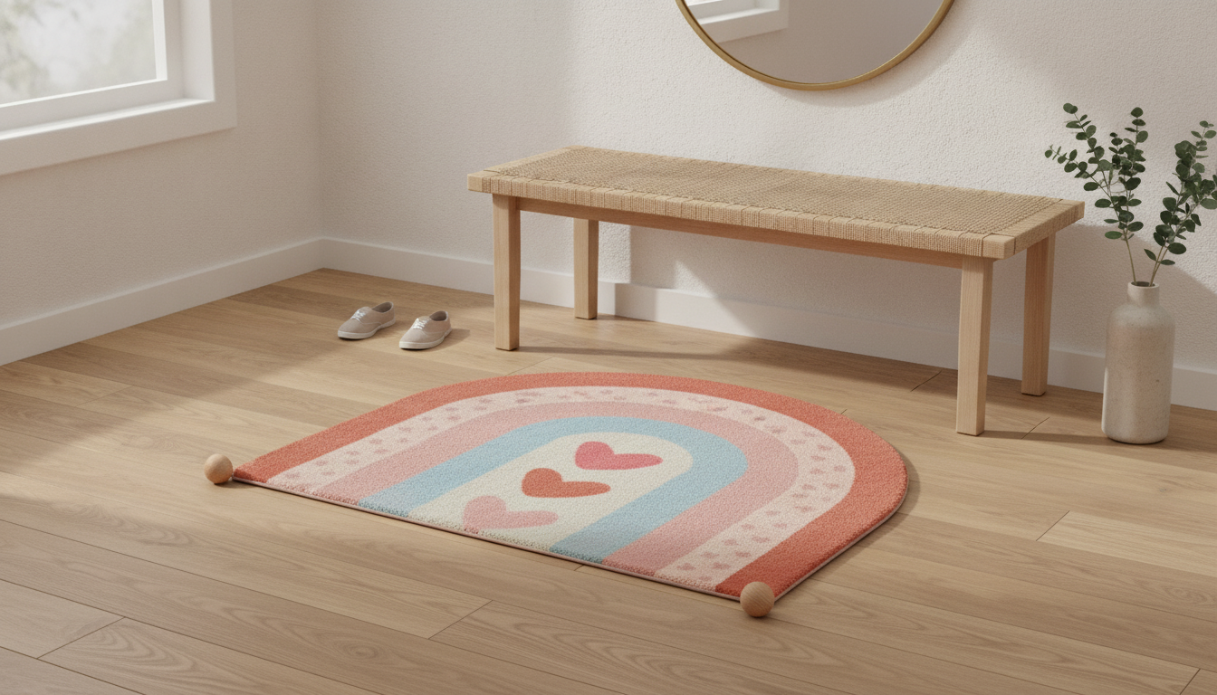 Semicircle Non-Slip Mat for Nordic-Style Entryways