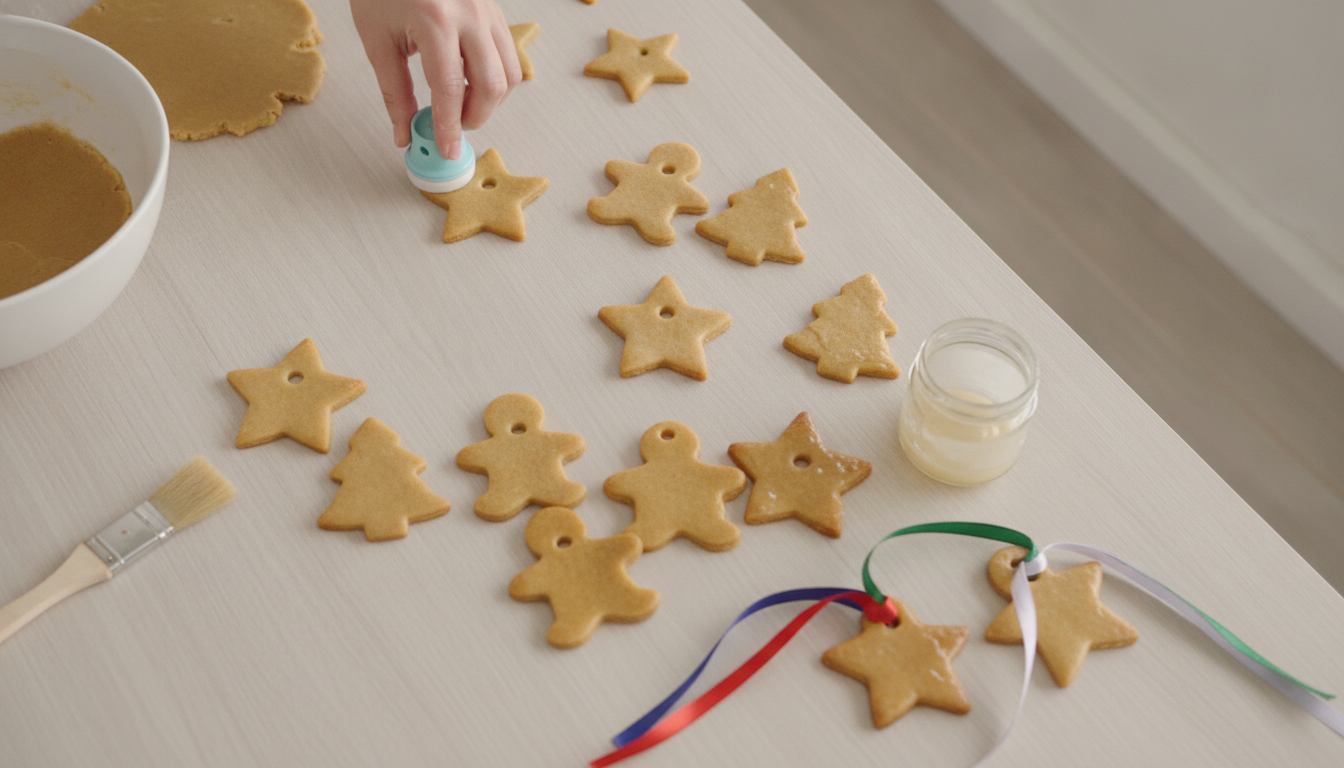 Christmas Cookie Ornaments: Dough, Holes, Seal & Hang
