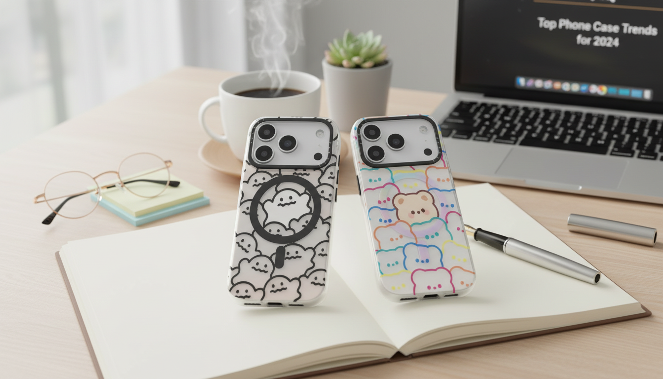 Cute Bear MagSafe Case: Matte Hybrid Grip & Protection