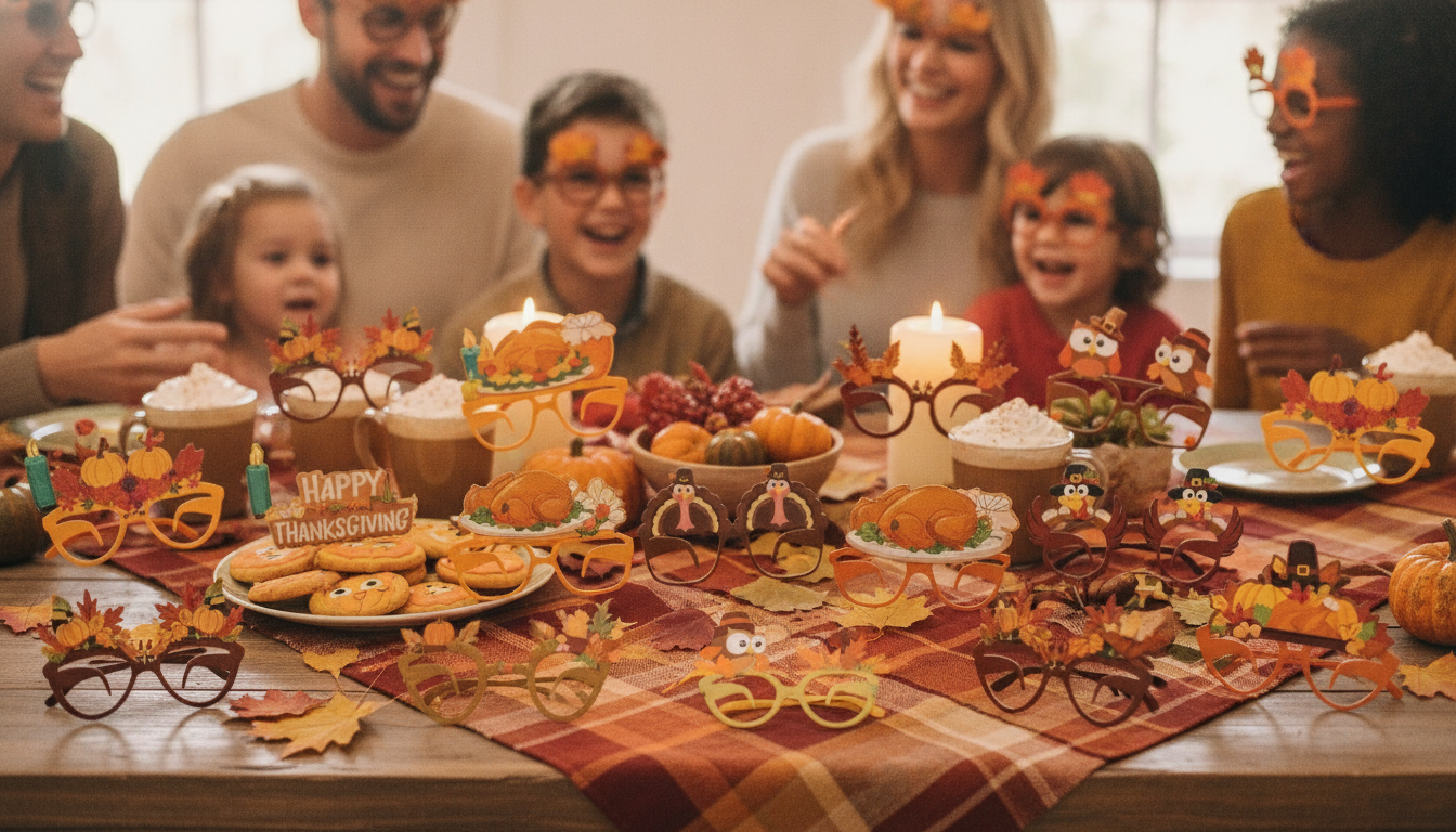 24 Thanksgiving Paper Party Glasses for Photos & Fun