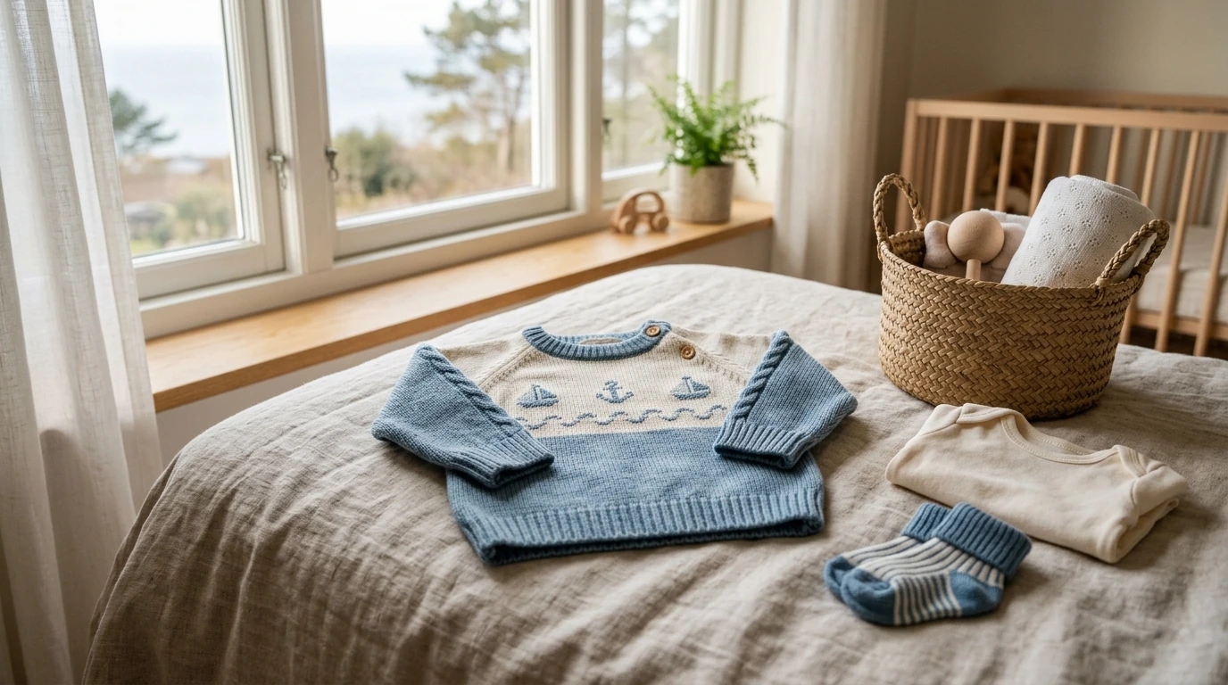 Marine-Themed Knit Baby Sweater: Cozy Nautical Style