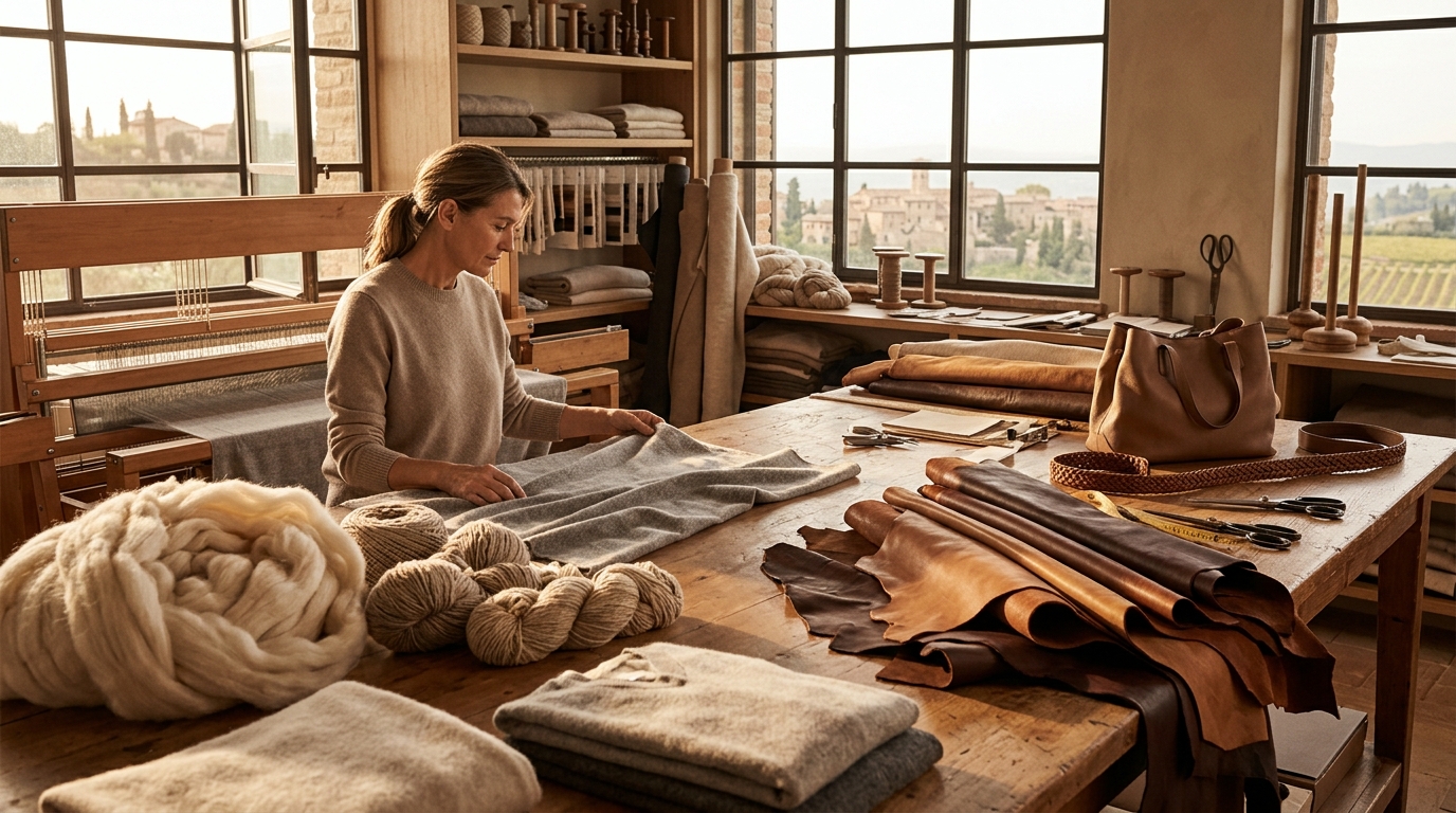 Brunello Cucinelli Materials: Cashmere, Wool & Leather